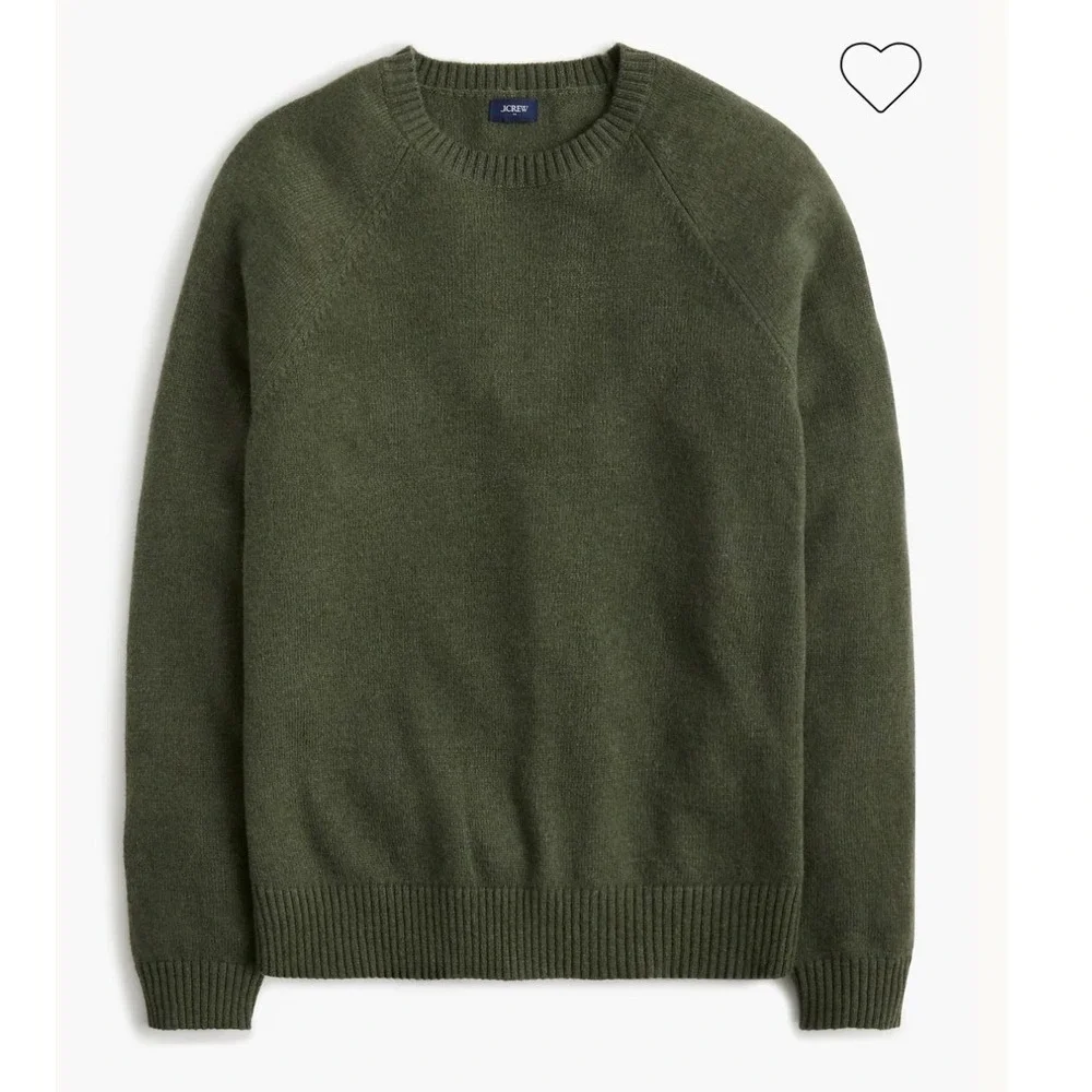 J.Crew Men's Olive Lambswool Blend Sweater Heritage Prep Quiet Luxury Size S EUC